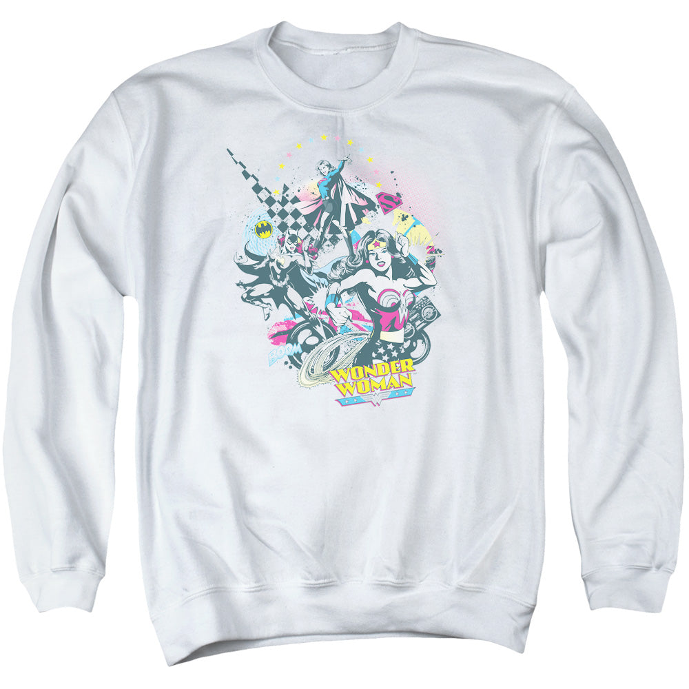 DC Comics Power Trio Mens Crewneck Sweatshirt White Officially Licensed