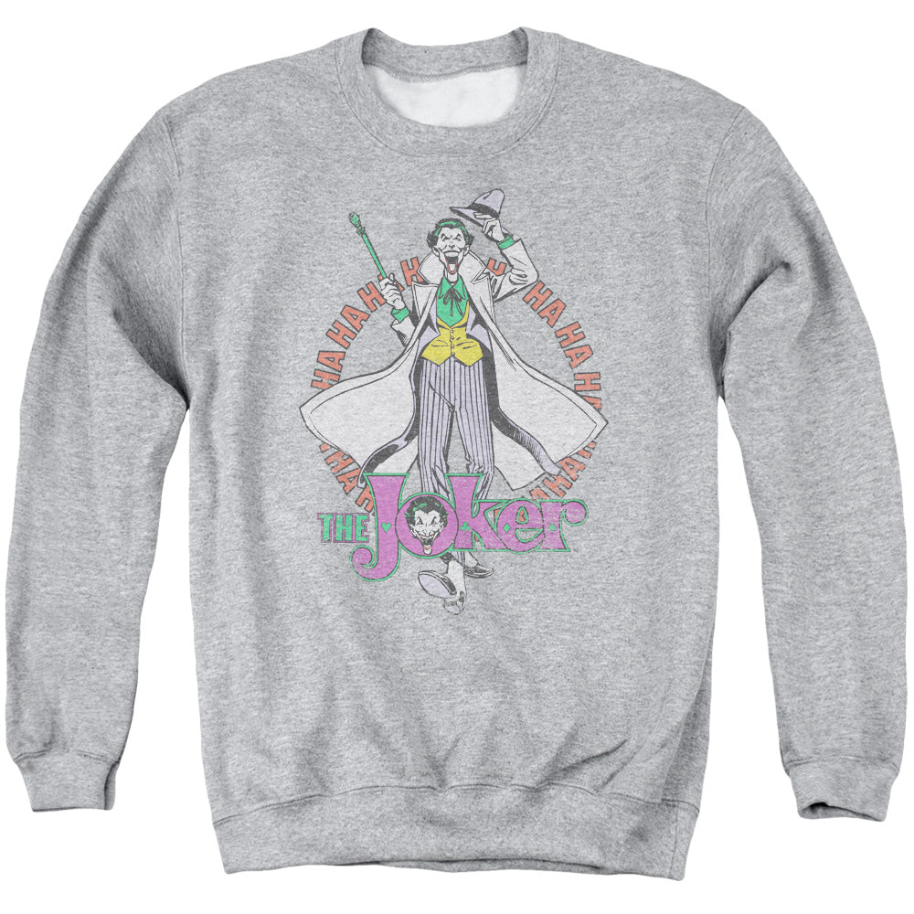 DC Comics Maniacal Mens Crewneck Sweatshirt Athletic Heather Officially Licensed