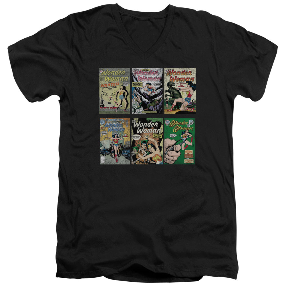 DC Comics Ww Covers Mens Slim Fit V Neck T Shirt Black Officially Licensed