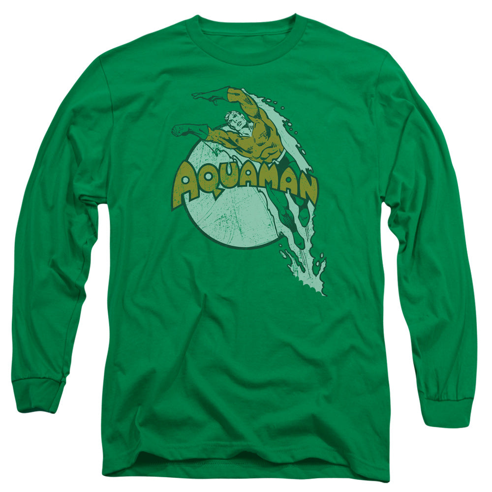 DC Comics Splash Mens Long Sleeve Shirt Kelly Green Officially Licensed
