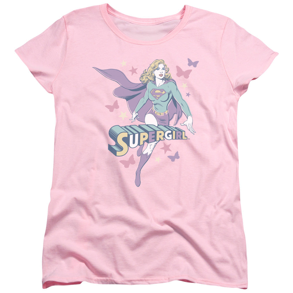 DC Comics Supergirl Pastels Womens T Shirt Pink Officially Licensed
