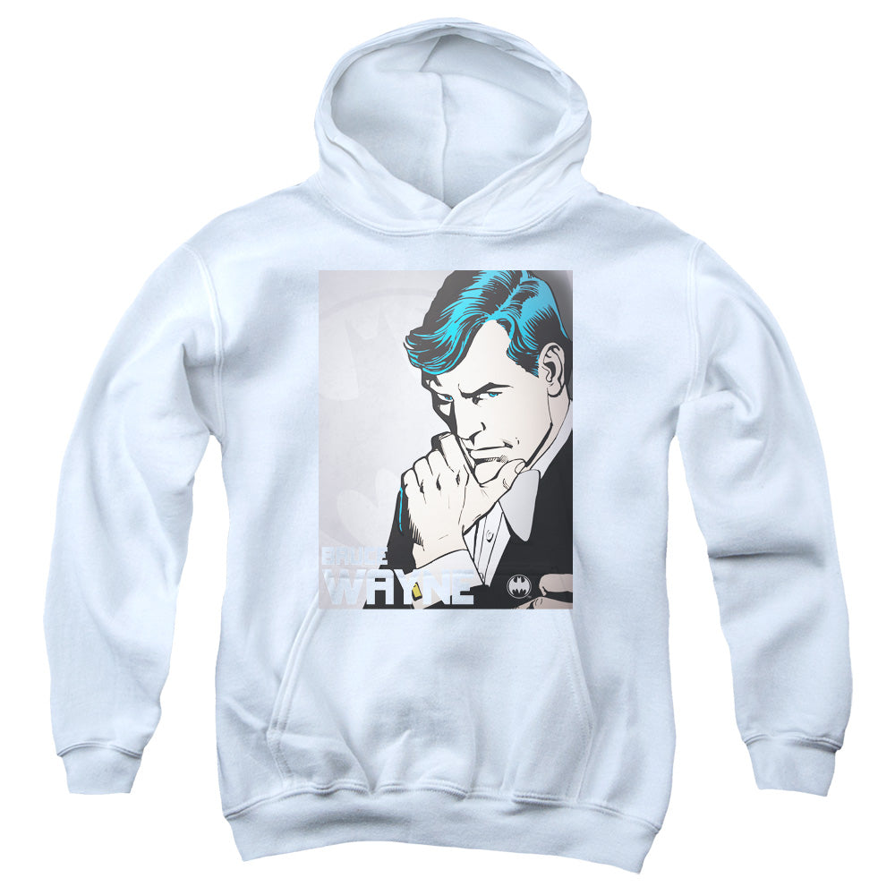 DC Comics Bruce Wayne Kids Youth Hoodie White Officially Licensed