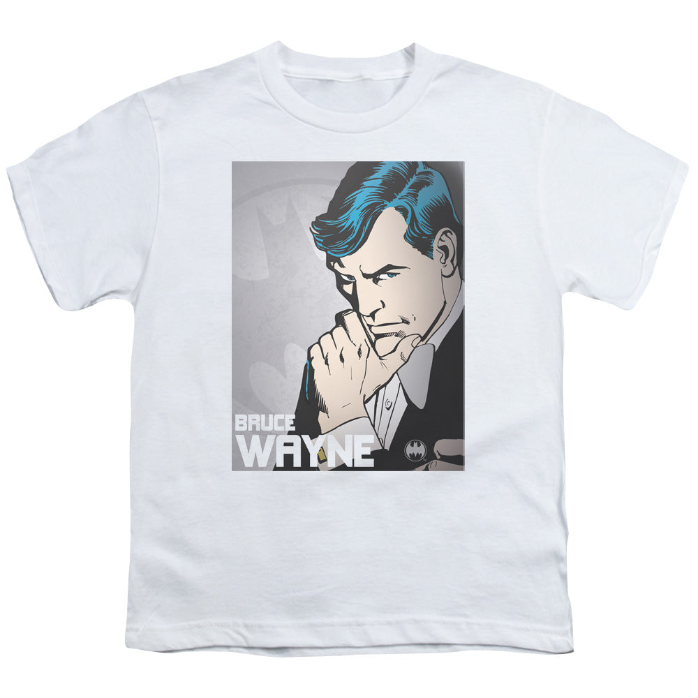 DC Comics Bruce Wayne Kids Youth T Shirt White Officially Licensed