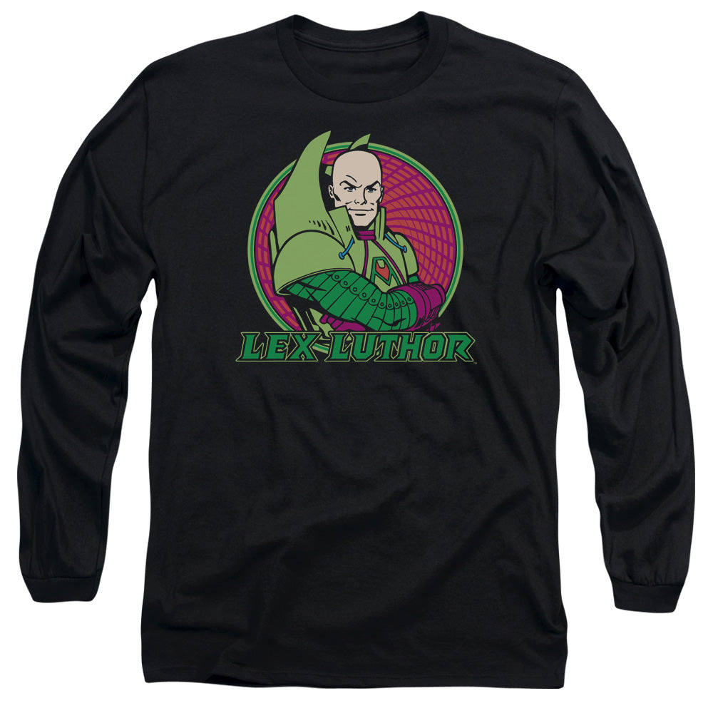 DC Comics Lex Luthor Mens Long Sleeve Shirt Black Officially Licensed