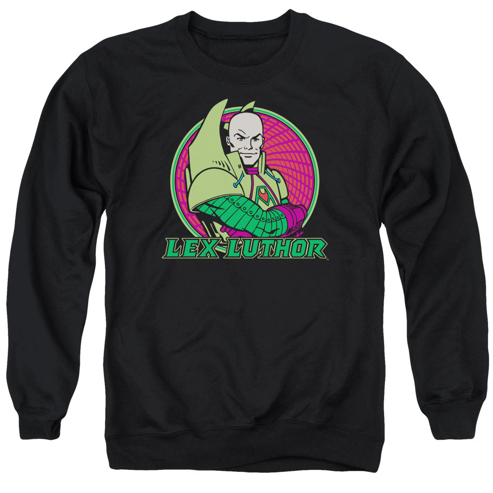 DC Comics Lex Luthor Mens Crewneck Sweatshirt Black Officially Licensed
