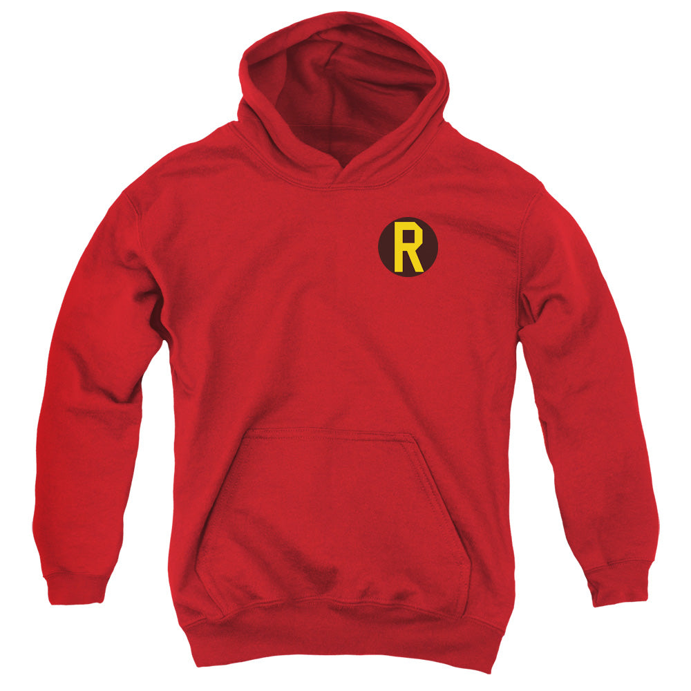 DC Comics Robin Logo Kids Youth Hoodie Red Officially Licensed