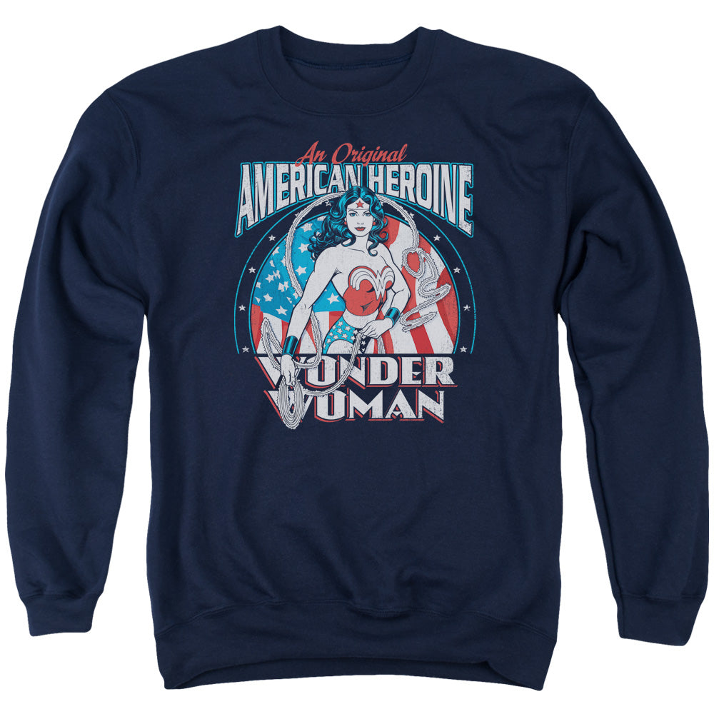 DC Comics American Heroine Mens Crewneck Sweatshirt Navy Blue Officially Licensed