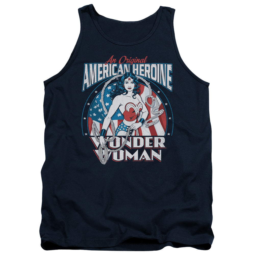 Dc American Heroine Mens Tank Top Shirt Navy Officially Licensed