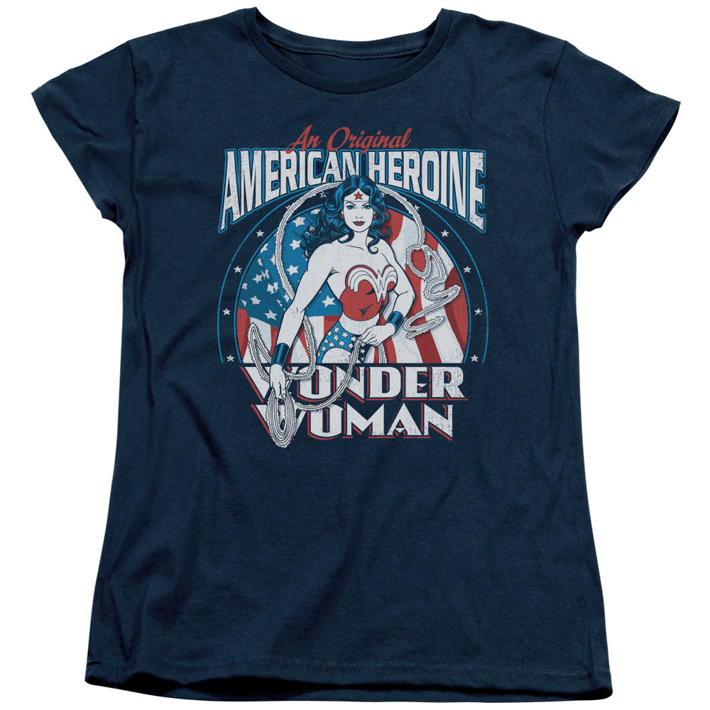 DC Comics American Heroine Womens T Shirt Navy Blue Officially Licensed