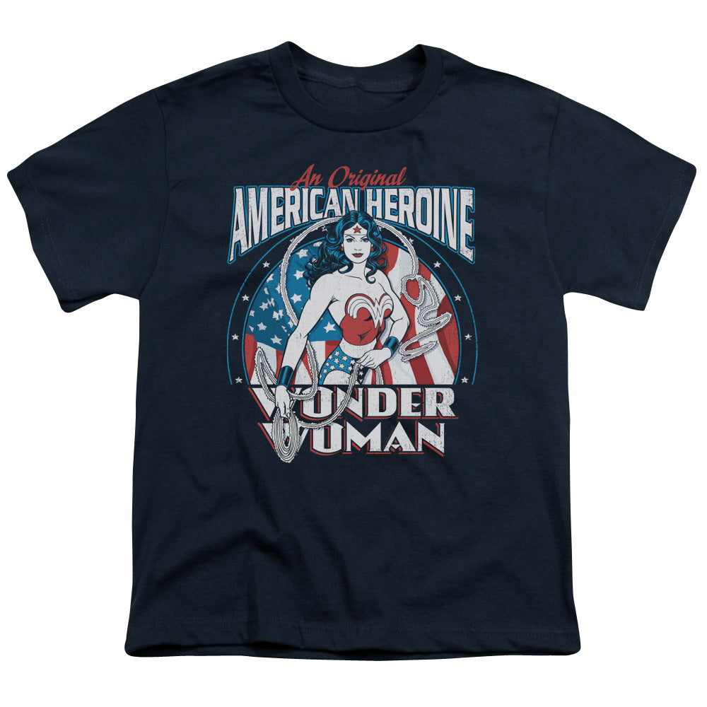 DC Comics American Heroine Kids Youth T Shirt Navy Blue Officially Licensed
