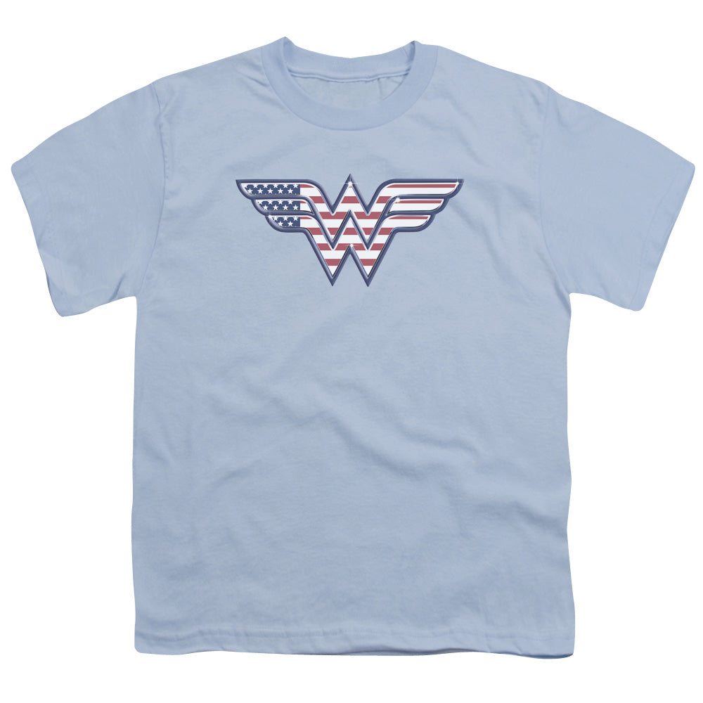 DC Comics Red,white & Blue Kids Youth T Shirt Light Blue Officially Licensed