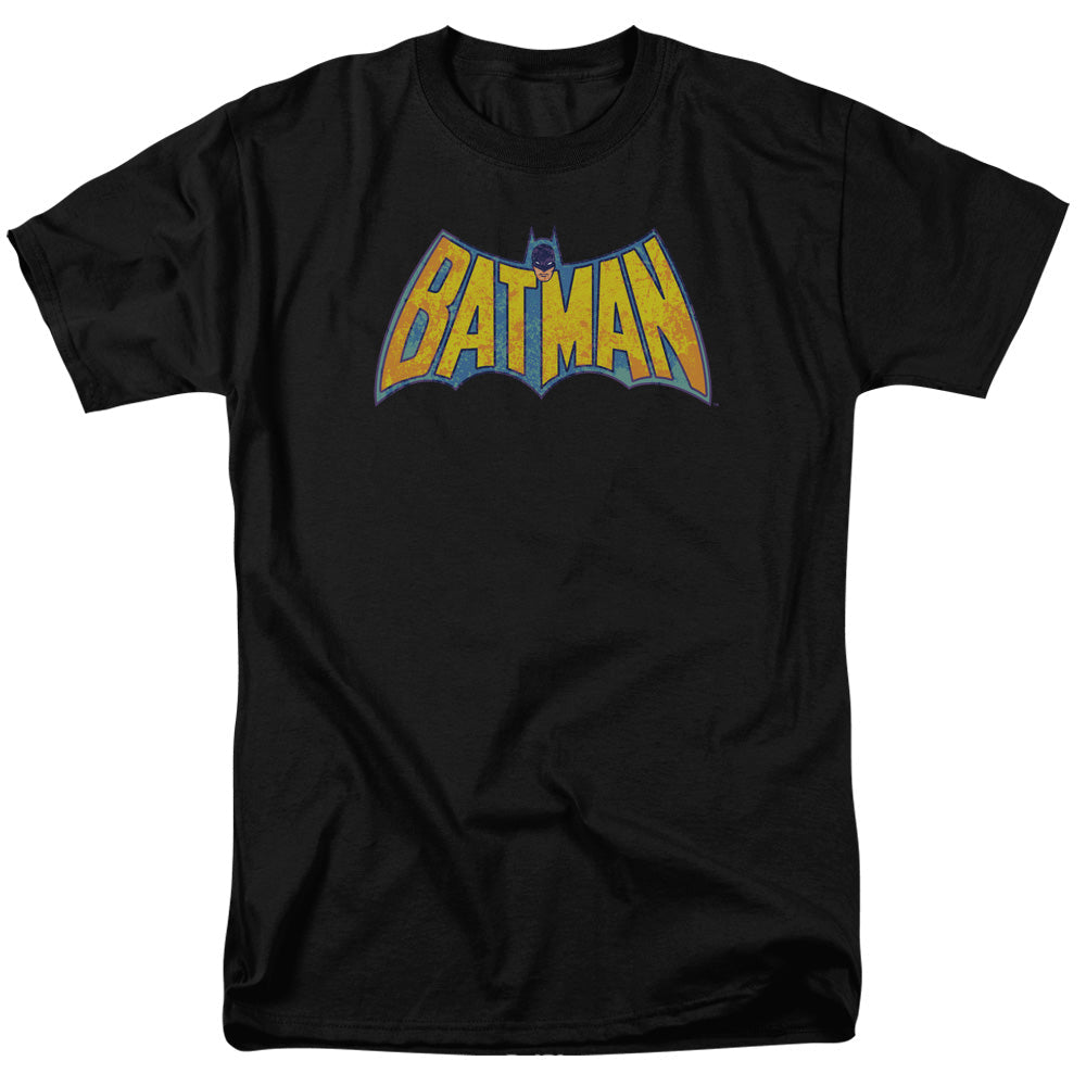 Dco Batman Neon Distress Logo Mens T Shirt Black Officially Licensed