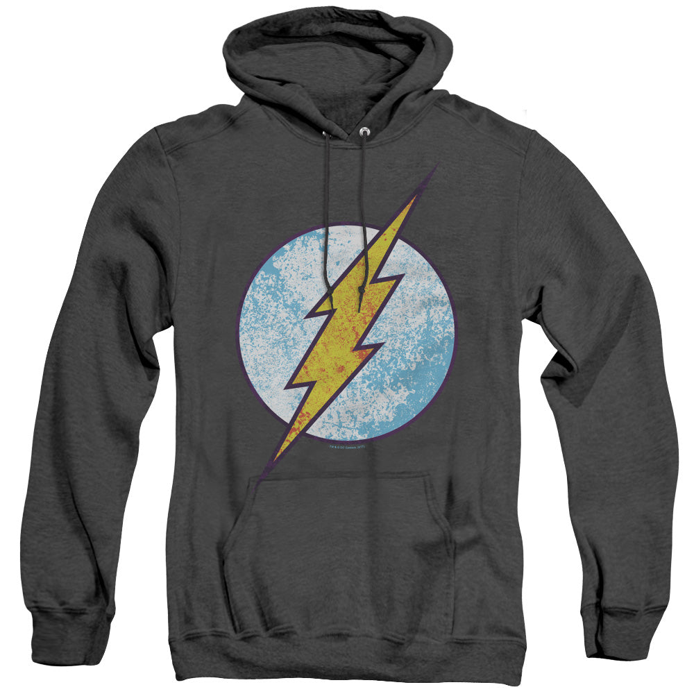 Dc Flash Flash Neon Distress Logo Mens Heather Hoodie Black Officially Licensed