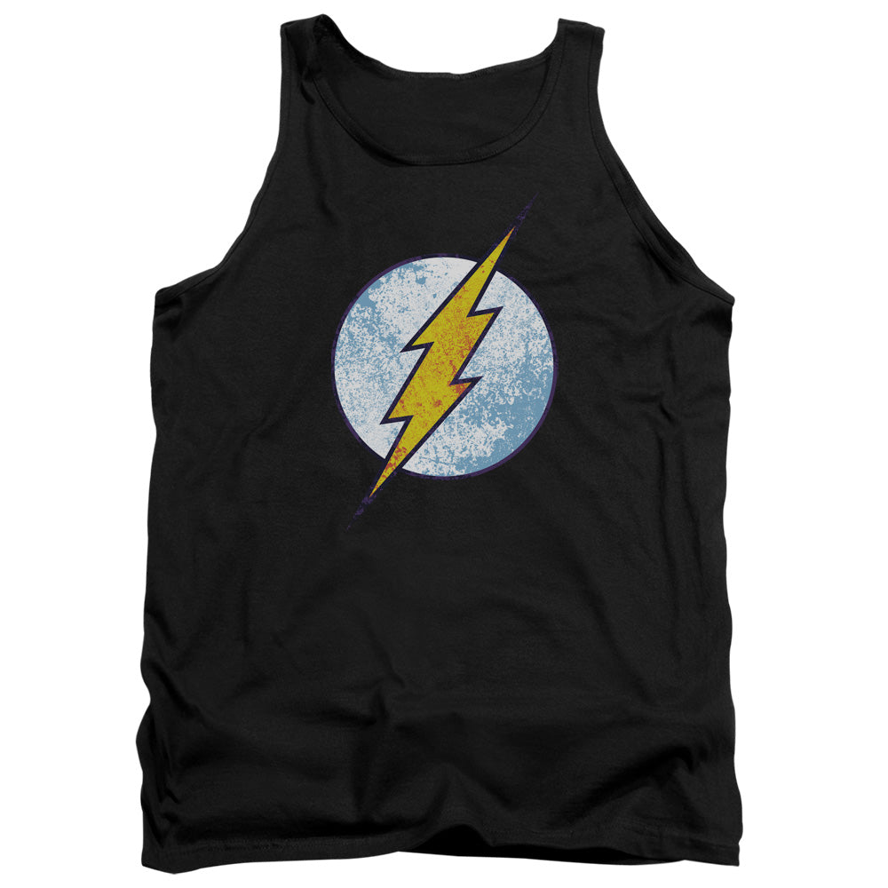 Dc Flash Flash Neon Distress Logo Mens Tank Top Shirt Black Officially Licensed
