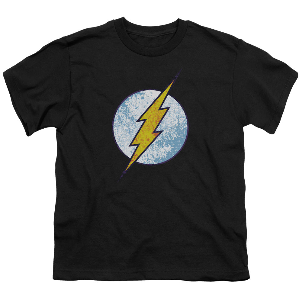 DC Comics Flash Flash Neon Distress Logo Kids Youth T Shirt Black Officially Licensed