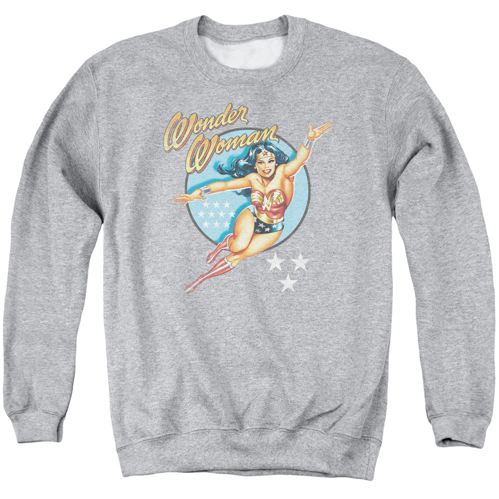 Dco Wonder Woman Vintage Mens Crewneck Sweatshirt Athletic Heather