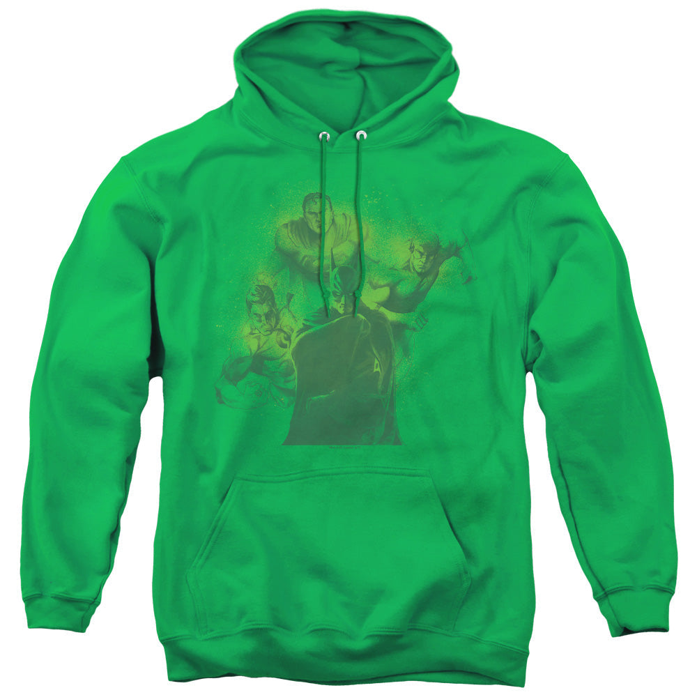 DC Comics Spray Sketch League Mens Hoodie Kelly Green Officially Licensed