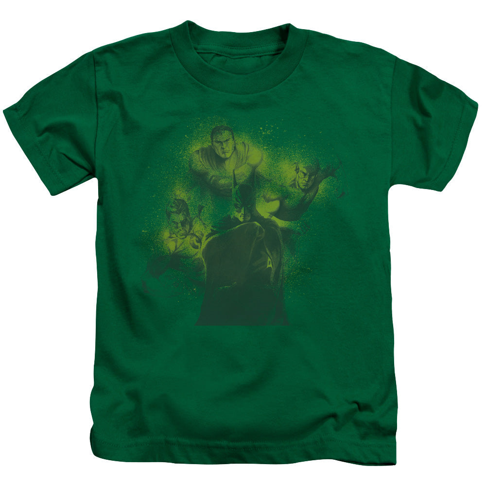 DC Comics Spray Sketch League Juvenile Kids Youth T Shirt Kelly Green Officially Licensed