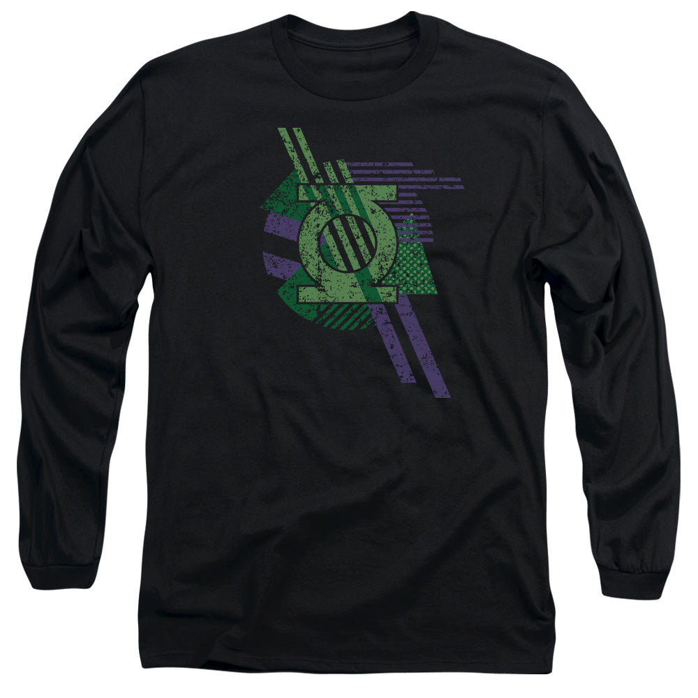 DC Comics Lantern Shapes Mens Long Sleeve Shirt Black Officially Licensed