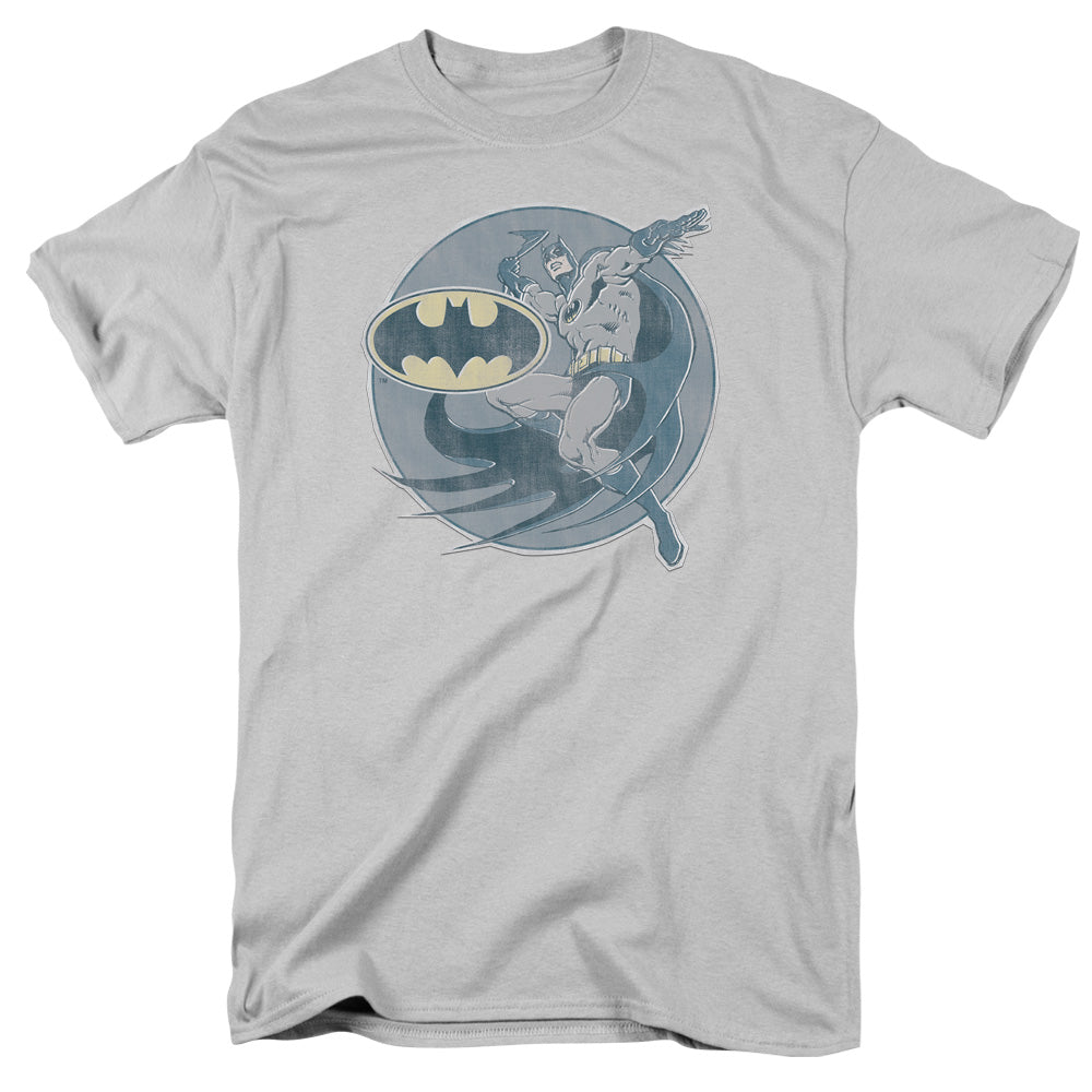 Dco Retro Batman Iron On Mens T Shirt Silver Officially Licensed
