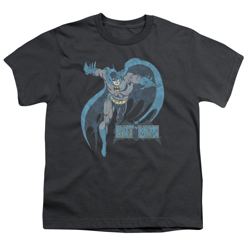 DC Comics Desaturated Batman Kids Youth T Shirt Charcoal Officially Licensed
