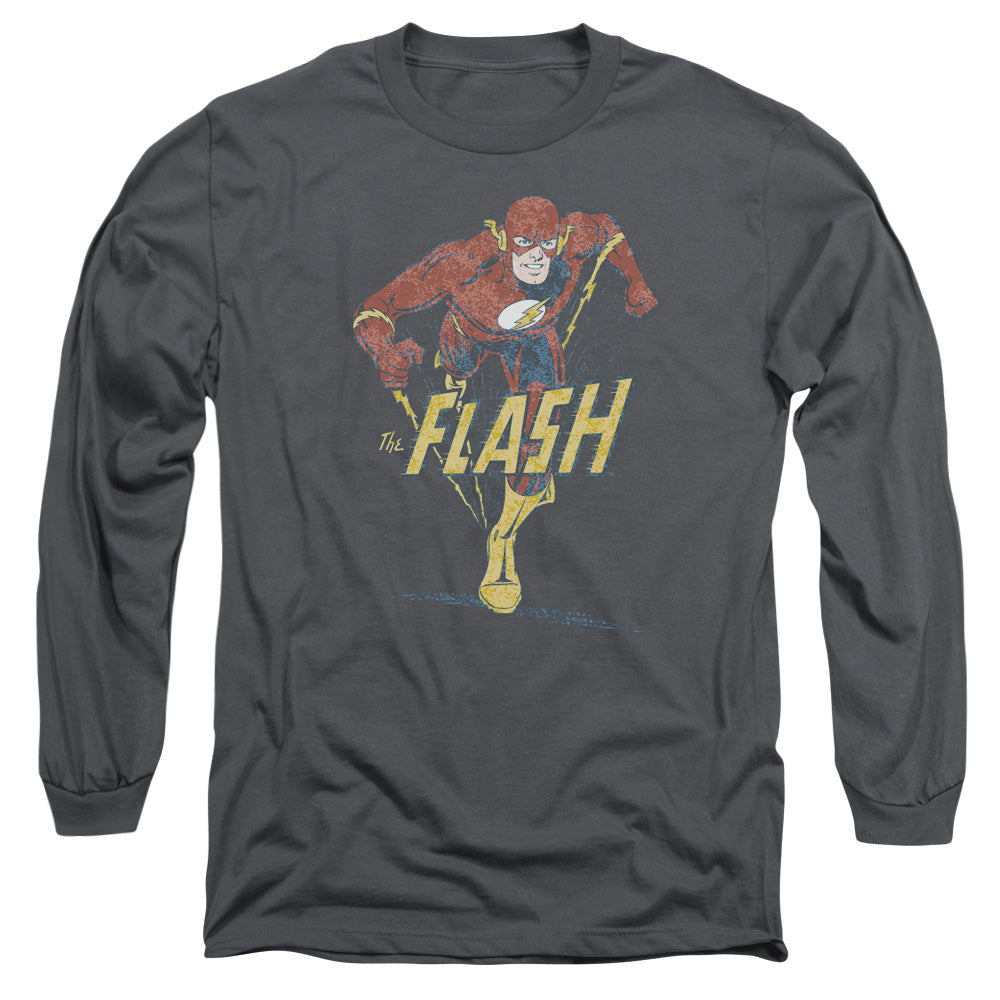 DC Comics Flash Desaturated Flash Mens Long Sleeve Shirt Charcoal Officially Licensed