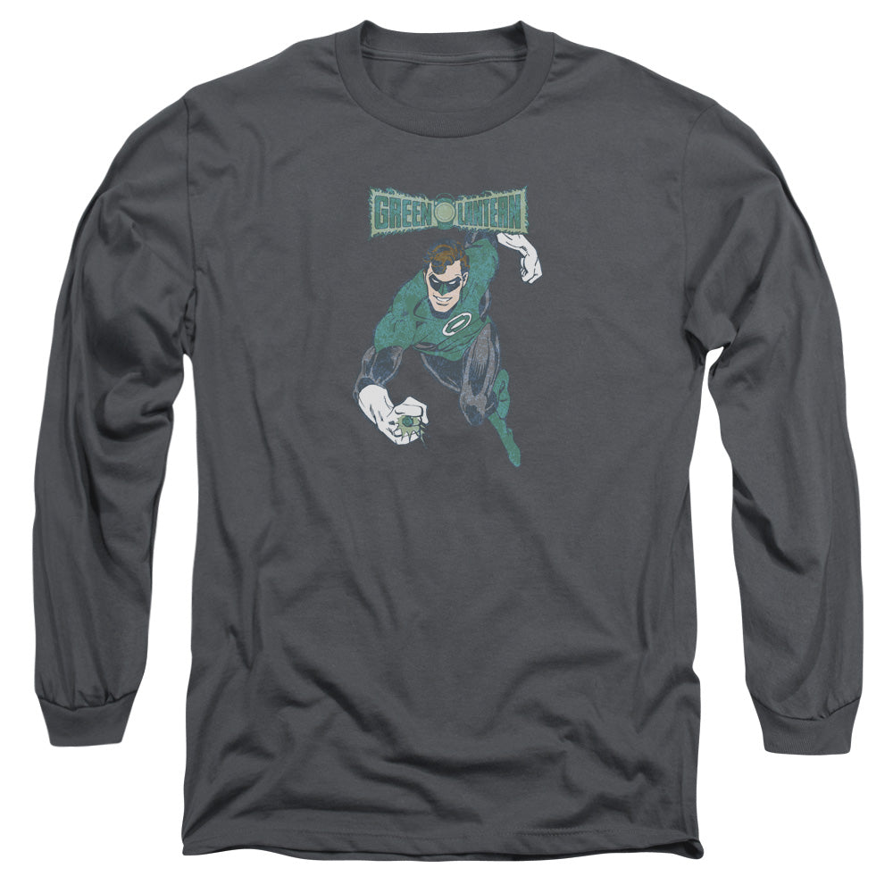 DC Comics Desaturated Green Lantern Mens Long Sleeve Shirt Charcoal Officially Licensed