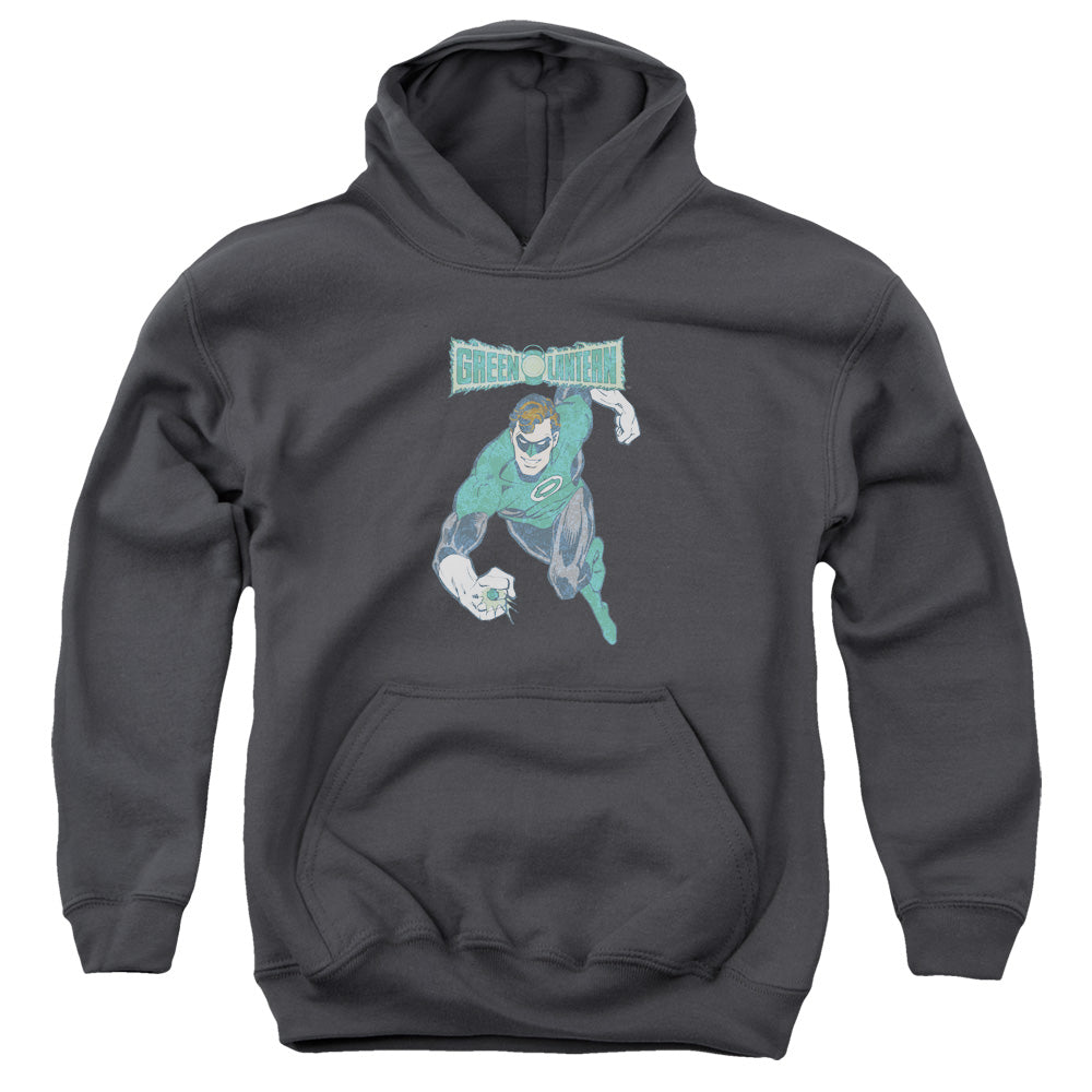 DC Comics Desaturated Green Lantern Kids Youth Hoodie Charcoal Officially Licensed