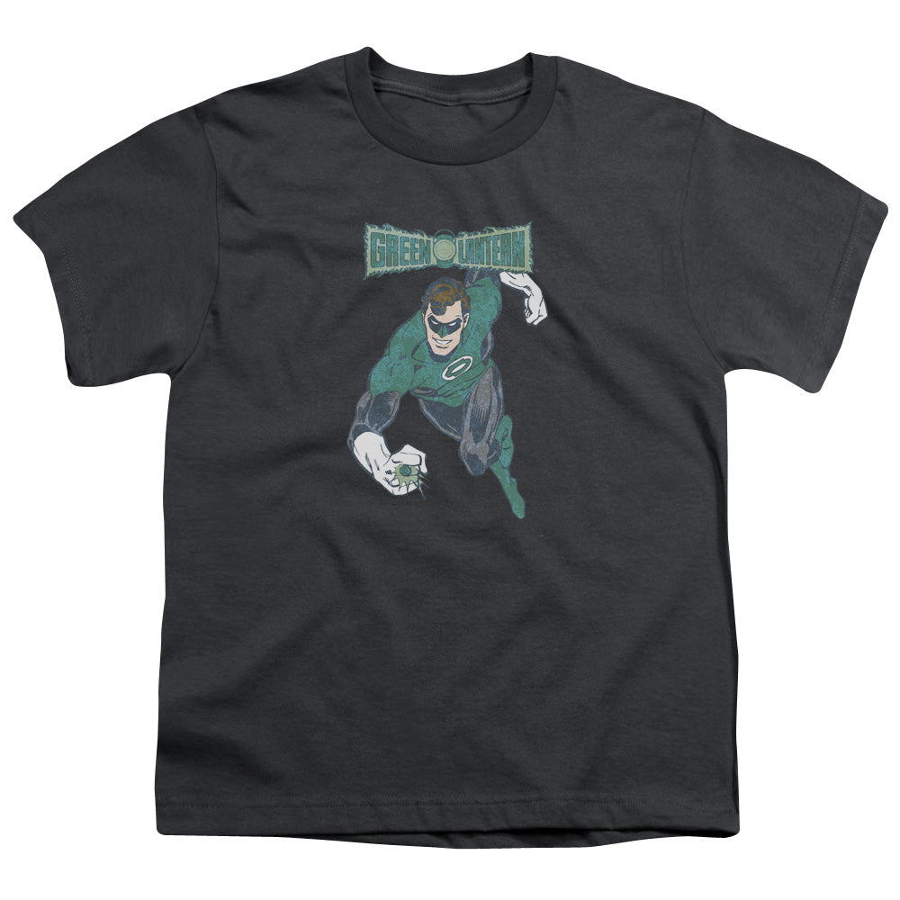 DC Comics Desaturated Green Lantern Kids Youth T Shirt Charcoal Officially Licensed