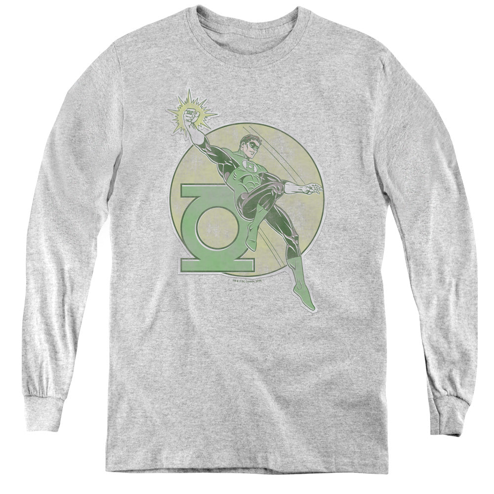 DC Comics Retro Lantern Iron on Long Sleeve Kids Youth T Shirt Athletic Heather Officially Licensed