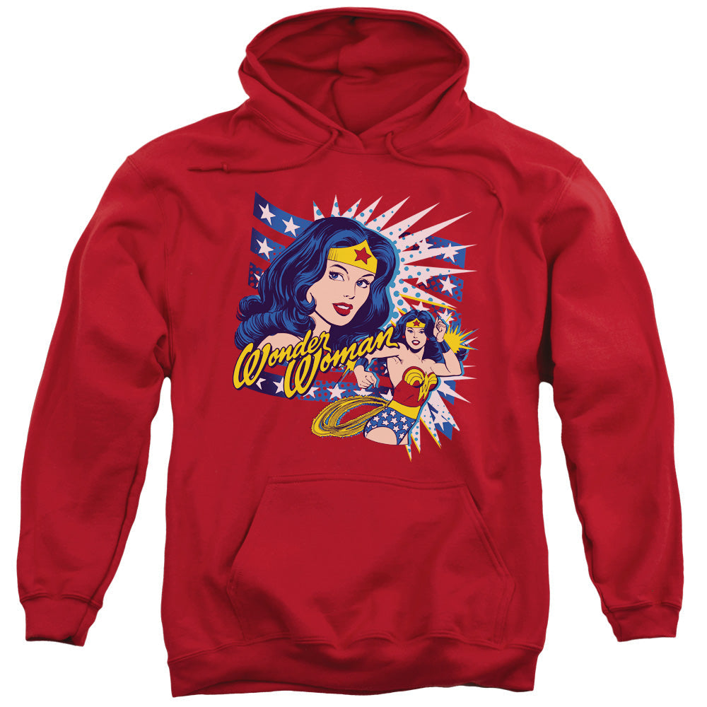 DC Comics Pop Art Wonder Mens Hoodie Red Officially Licensed