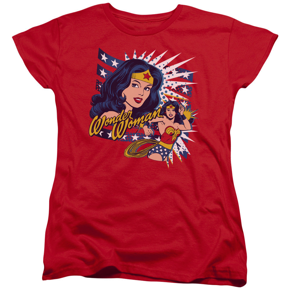 DC Comics Pop Art Wonder Womens T Shirt Red Officially Licensed