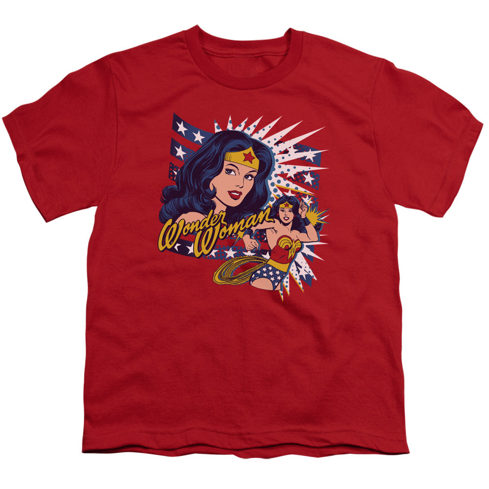 DC Comics Pop Art Wonder Kids Youth T Shirt Red Officially Licensed