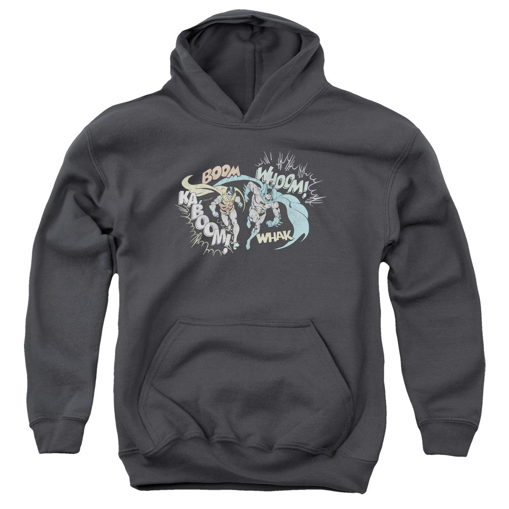 DC Comics Action Duo Kids Youth Hoodie Charcoal Officially Licensed
