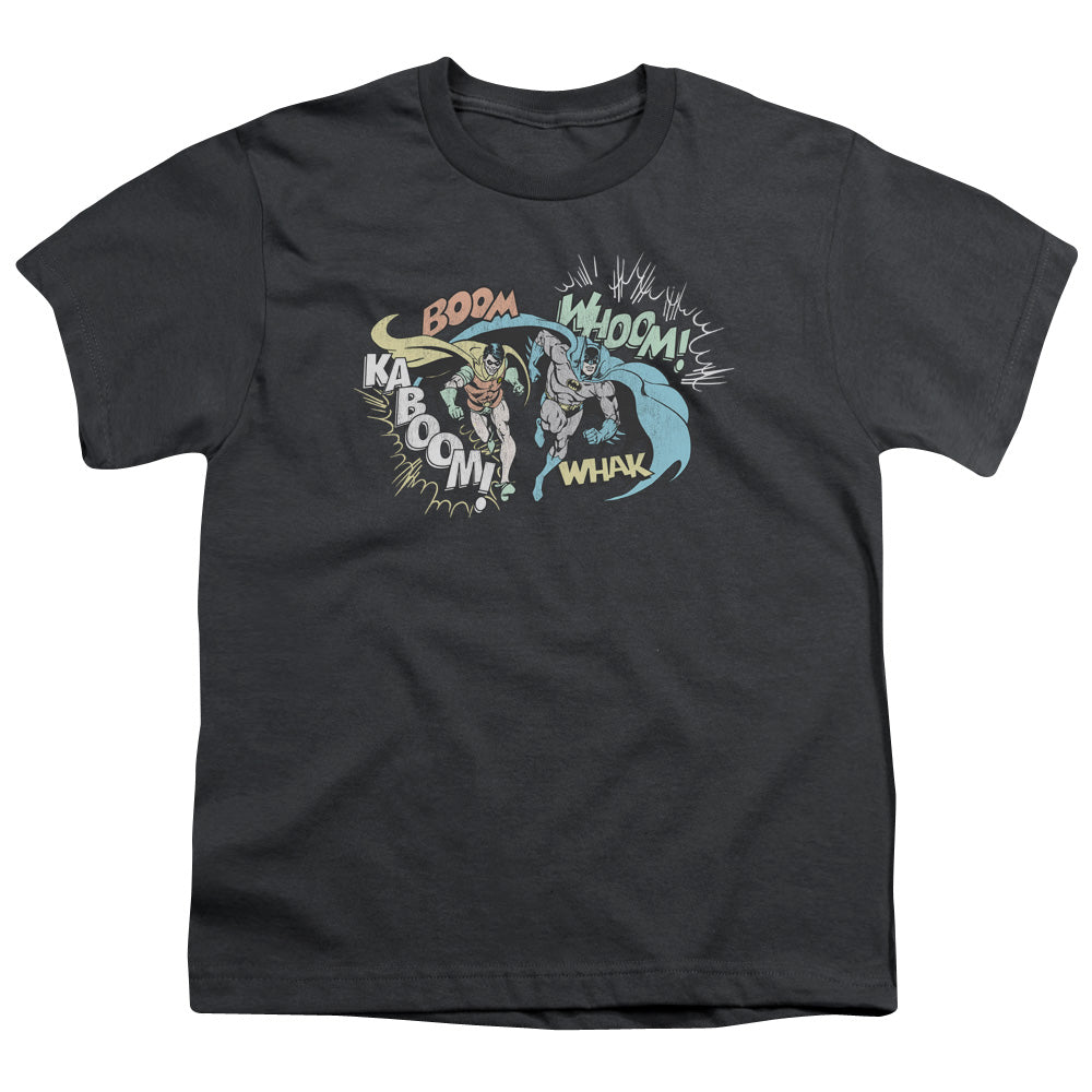 DC Comics Action Duo Kids Youth T Shirt Charcoal Officially Licensed