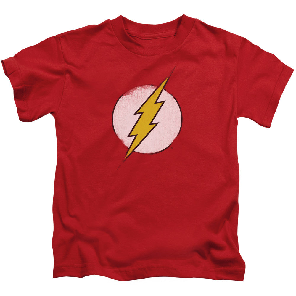 DC Comics Flash Rough Flash Logo Juvenile Kids Youth T Shirt Red Officially Licensed