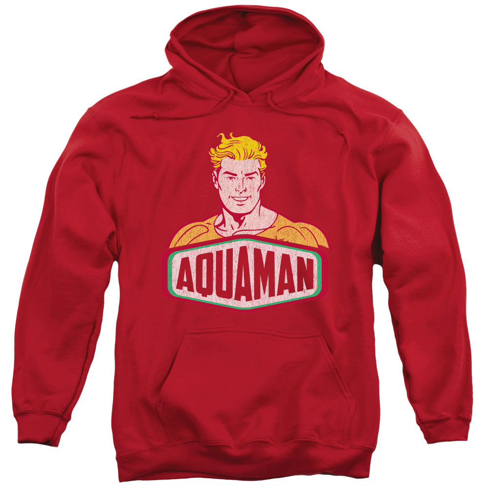 DC Comics Aquaman Sign Mens Hoodie Red Officially Licensed