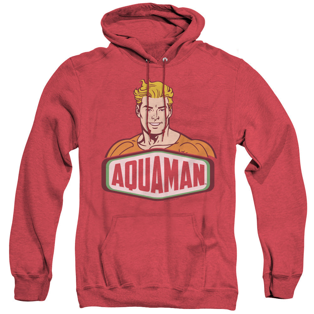 Dco Aquaman Sign Mens Heather Hoodie Red Officially Licensed
