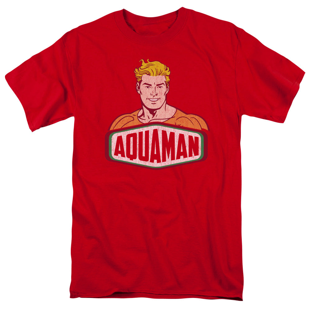 Dco Aquaman Sign Mens T Shirt Red Officially Licensed