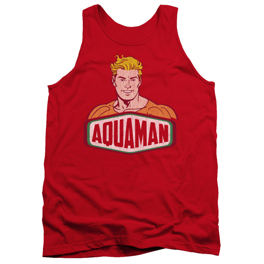 DC Comics Aquaman Sign Mens Tank Top Shirt Red Officially Licensed