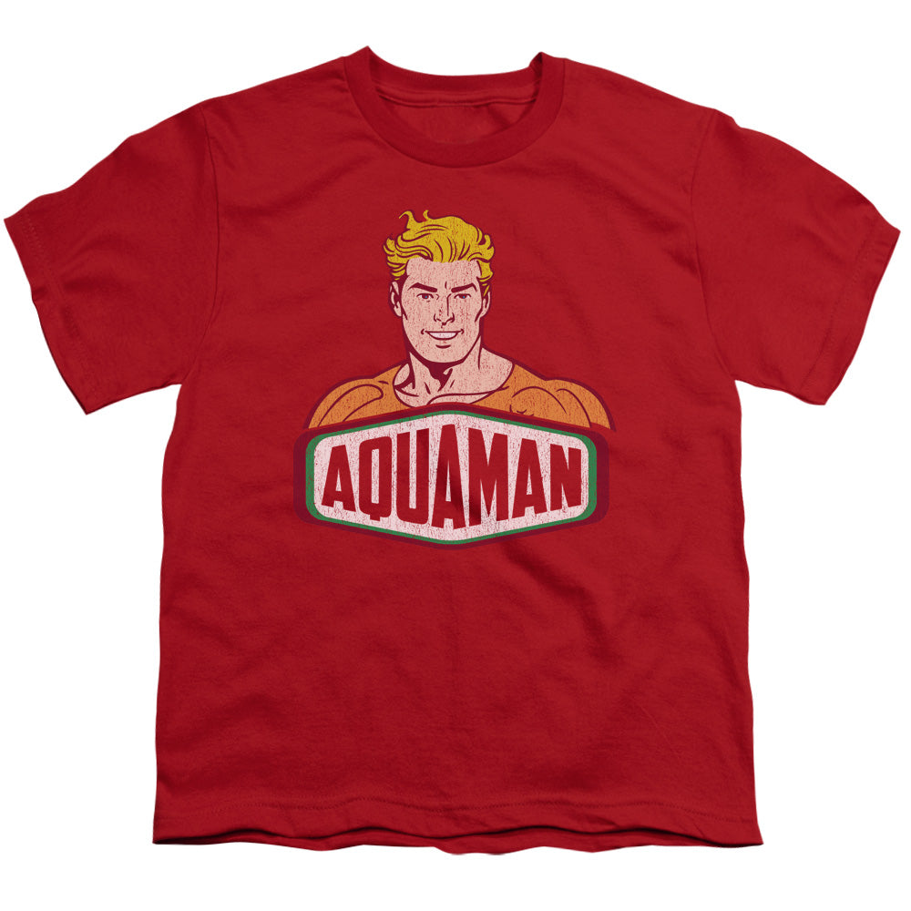 DC Comics Aquaman Sign Kids Youth T Shirt Red Officially Licensed