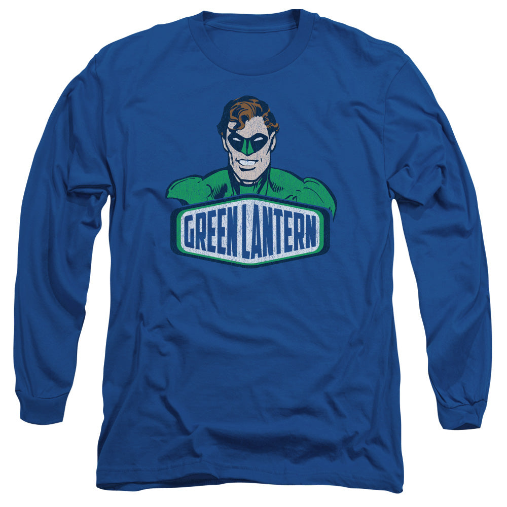 Dco Green Lantern Sign Mens Long Sleeve Shirt Royal Blue Officially Licensed