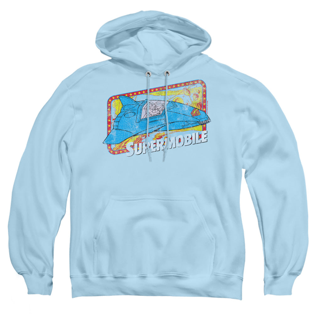 Dc Supermobile Mens Hoodie Light Blue Officially Licensed