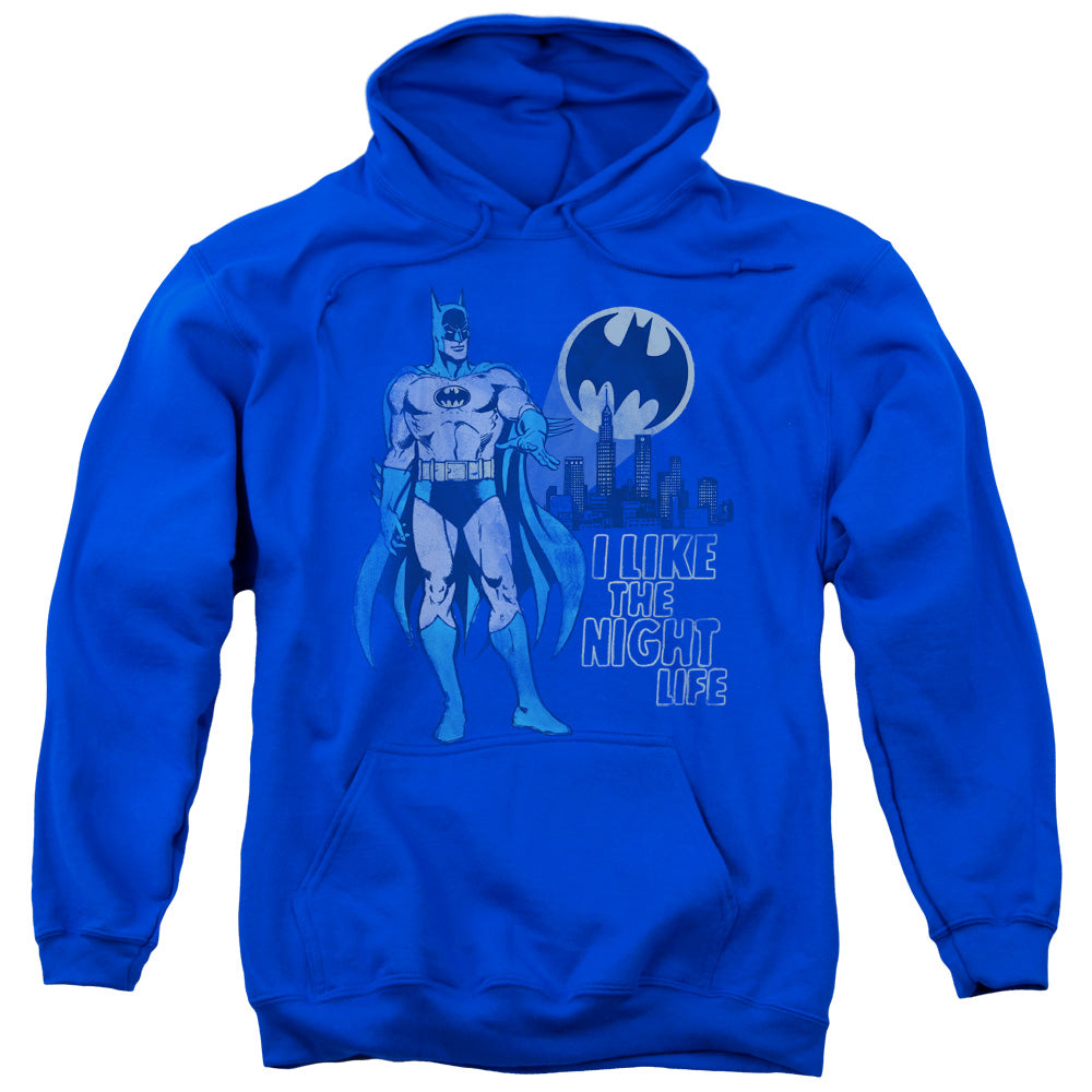 DC Comics Night Life Mens Hoodie Royal Blue Officially Licensed