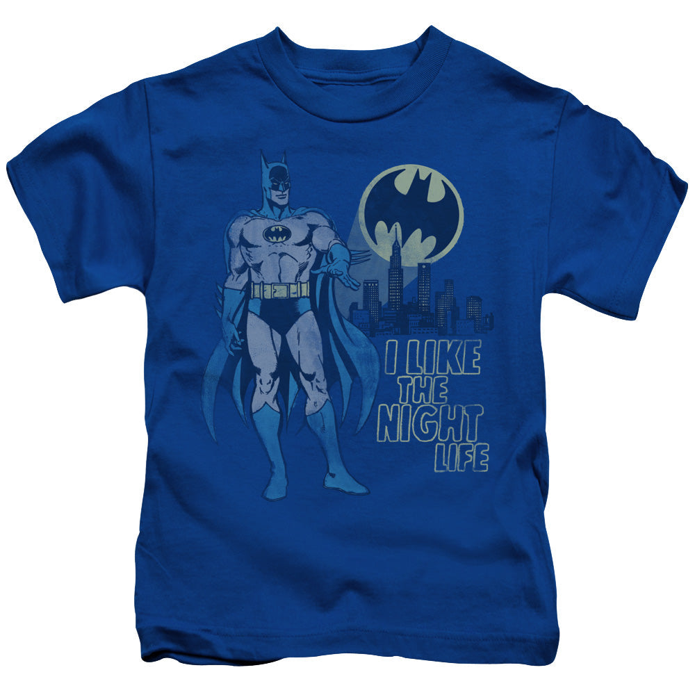 DC Comics Night Life Juvenile Kids Youth T Shirt Royal Blue Officially Licensed