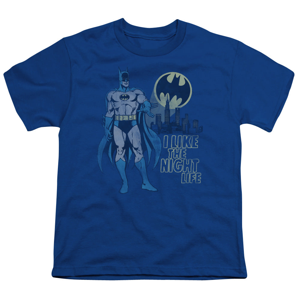 DC Comics Night Life Kids Youth T Shirt Royal Blue Officially Licensed