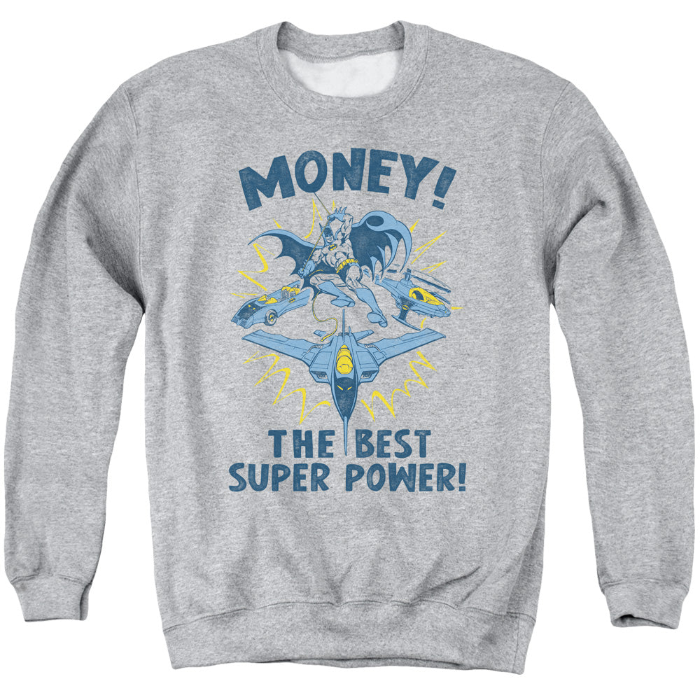 DC Comics Money Mens Crewneck Sweatshirt Athletic Heather Officially Licensed