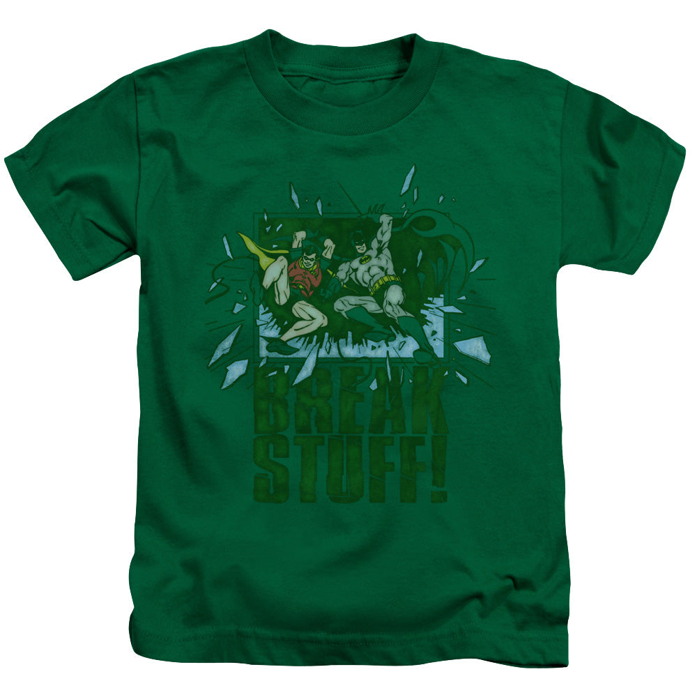 DC Comics Break Stuff Juvenile Kids Youth T Shirt Kelly Green Officially Licensed