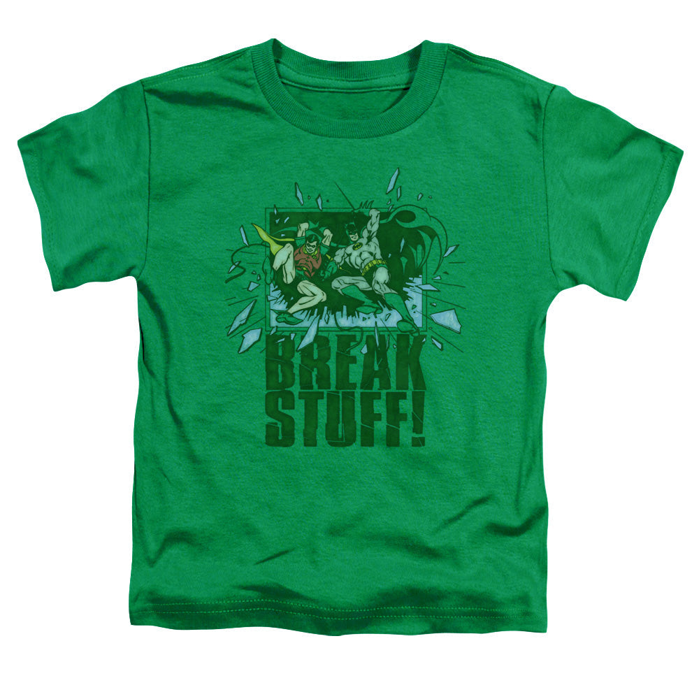 DC Comics Break Stuff Toddler Kids Youth T Shirt Kelly Green Officially Licensed