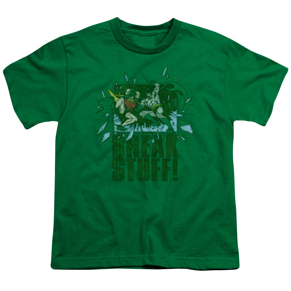 DC Comics Break Stuff Kids Youth T Shirt Kelly Green Officially Licensed